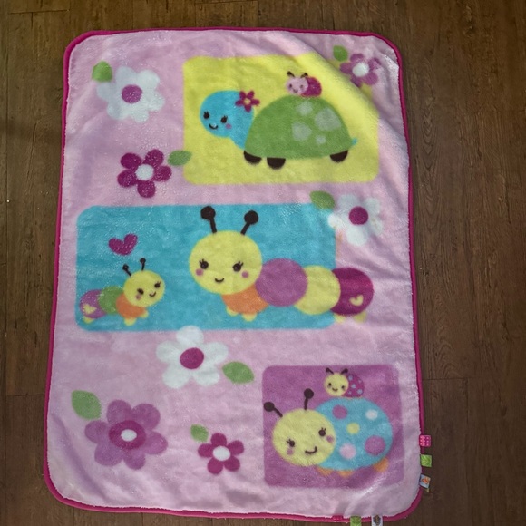 Taggies Blanket Lovey Turtle Caterpillar Pink Large 30" X 45” - Picture 1 of 5